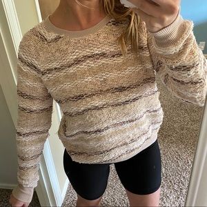 AMERICAN EAGLE Pink striped Crewneck sweater